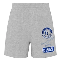 Light Heather Gray Kansas City Royals Ground Out Baller Raglan T-Shirt and Shorts Set