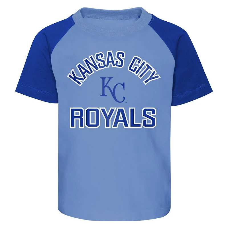 Light Heather Gray Kansas City Royals Ground Out Baller Raglan T-Shirt and Shorts Set