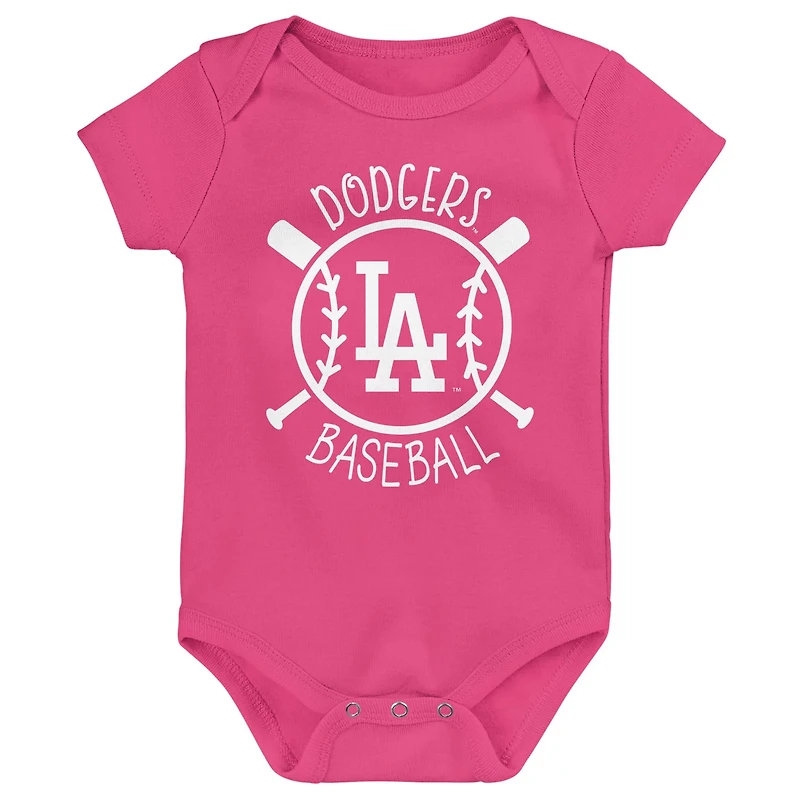 Los Angeles Dodgers Slide Home Three-Piece Bodysuit Set