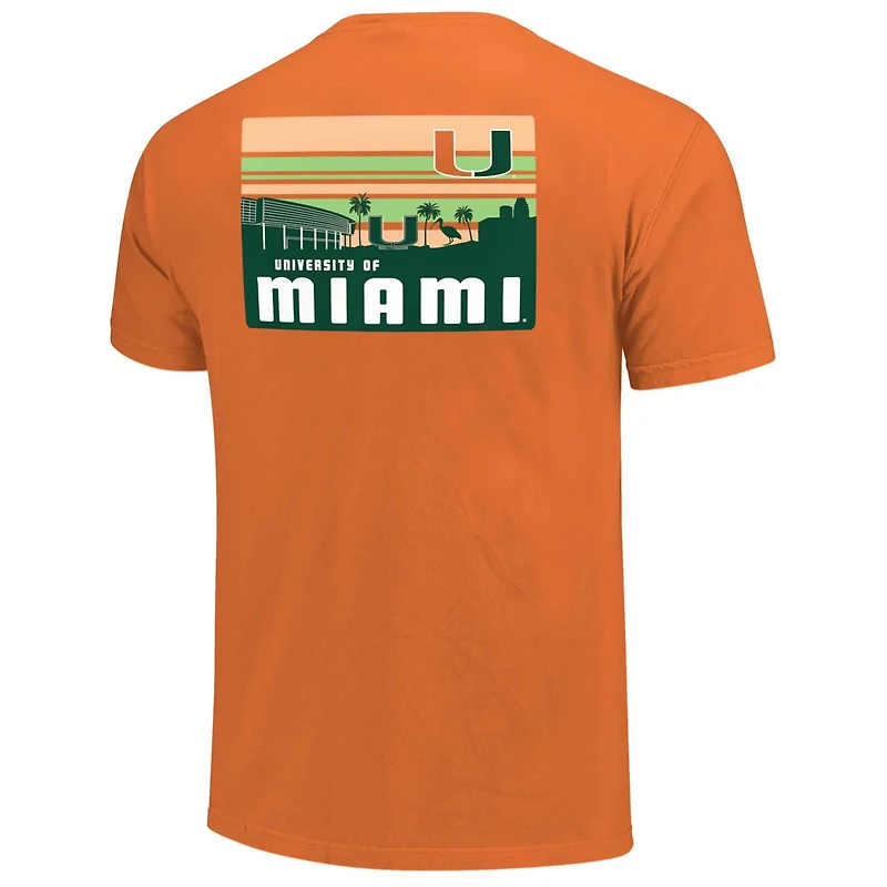 Miami Hurricanes Striped Campus Skyline T-Shirt