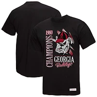 Mitchell  Ness Georgia Bulldogs Retro Brush Mineral Wash T-Shirt