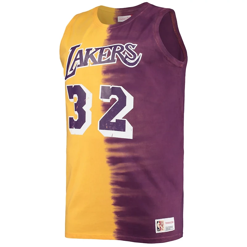Mitchell  Ness Magic Johnson Gold Los Angeles Lakers Big Tall Profile Tie-Dye Player Tank Top