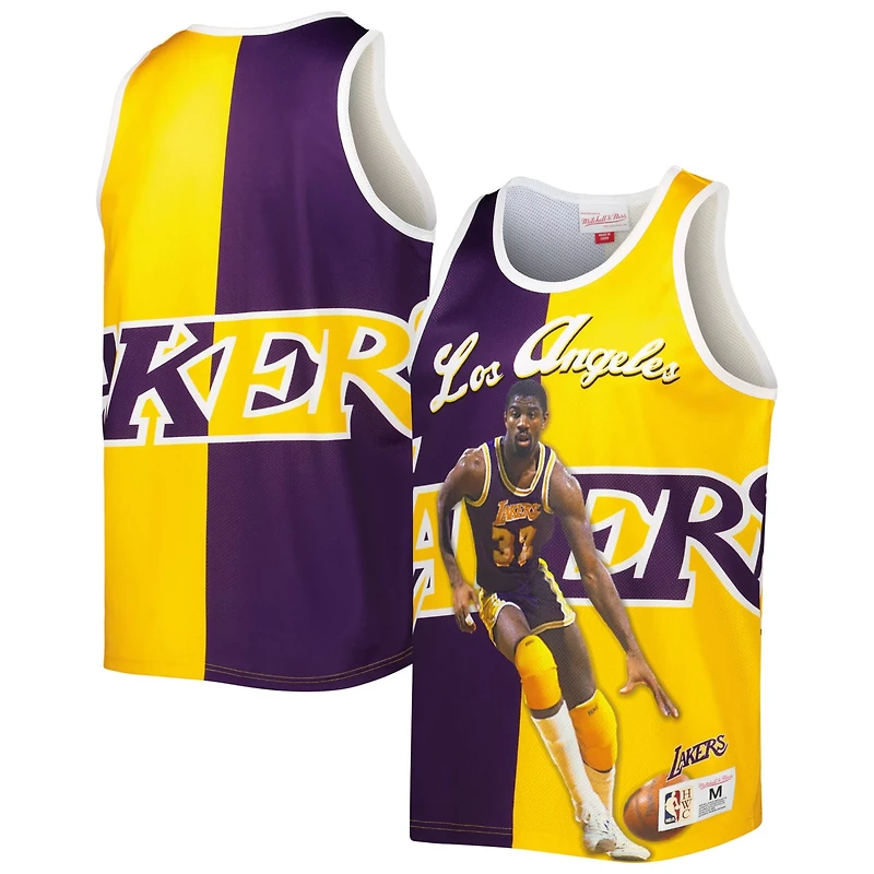 Mitchell Ness Magic Johnson /Gold Los Angeles Lakers Sublimated Player Tank Top