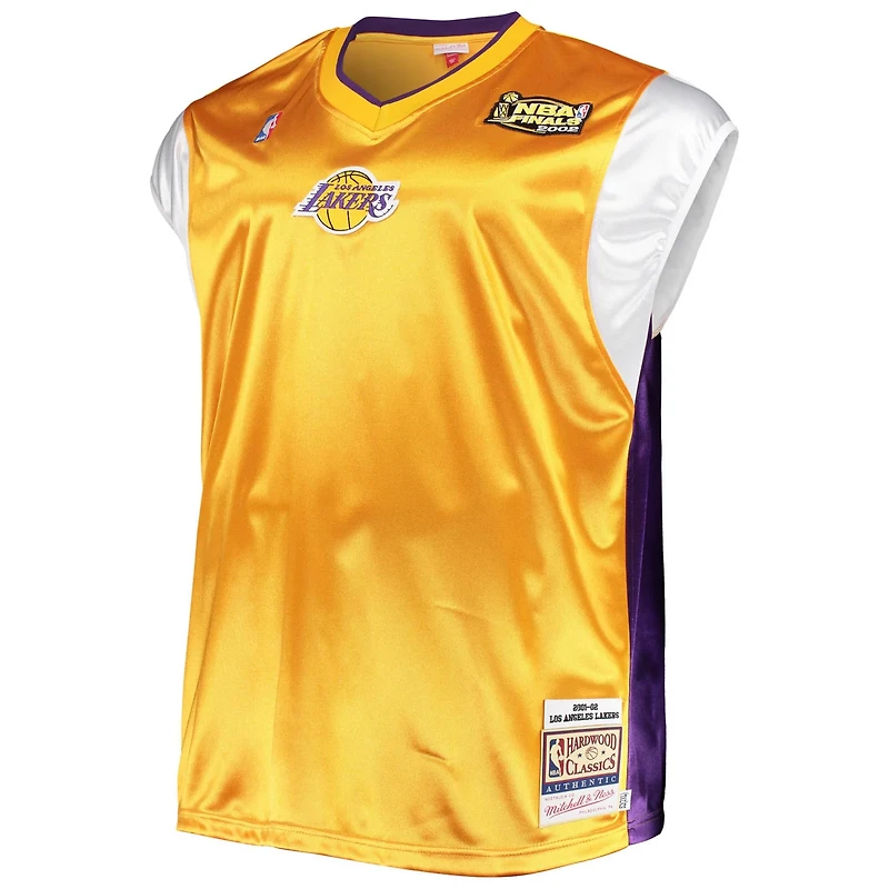 Mitchell  Ness Purple Los Angeles Lakers Hardwood Classics Big Tall On-Court Shooting V-Neck Shirt
