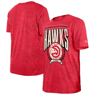 New Era Atlanta Hawks Hardwood Classics Oversized Boxy Mineral Wash T-Shirt