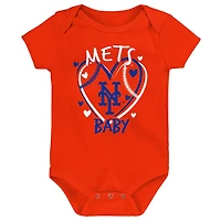 New York Mets Slide Home Three-Pack Bodysuit Set