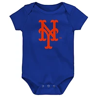 New York Mets Slide Home Three-Pack Bodysuit Set