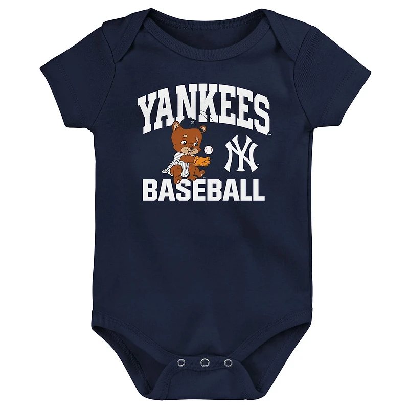 New York Yankees Batter Up 3-Pack Bodysuit Set