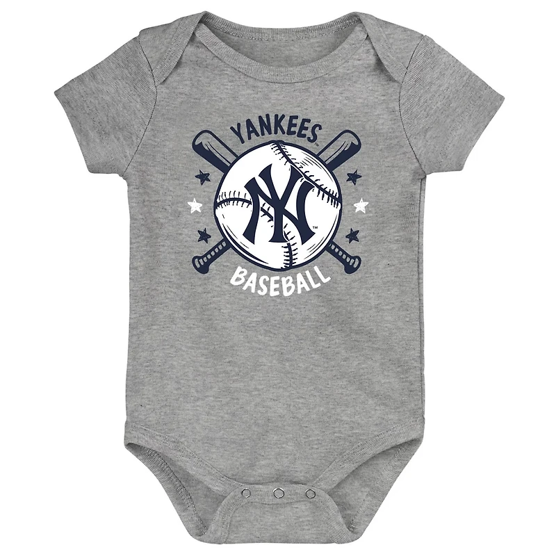 New York Yankees Batter Up 3-Pack Bodysuit Set