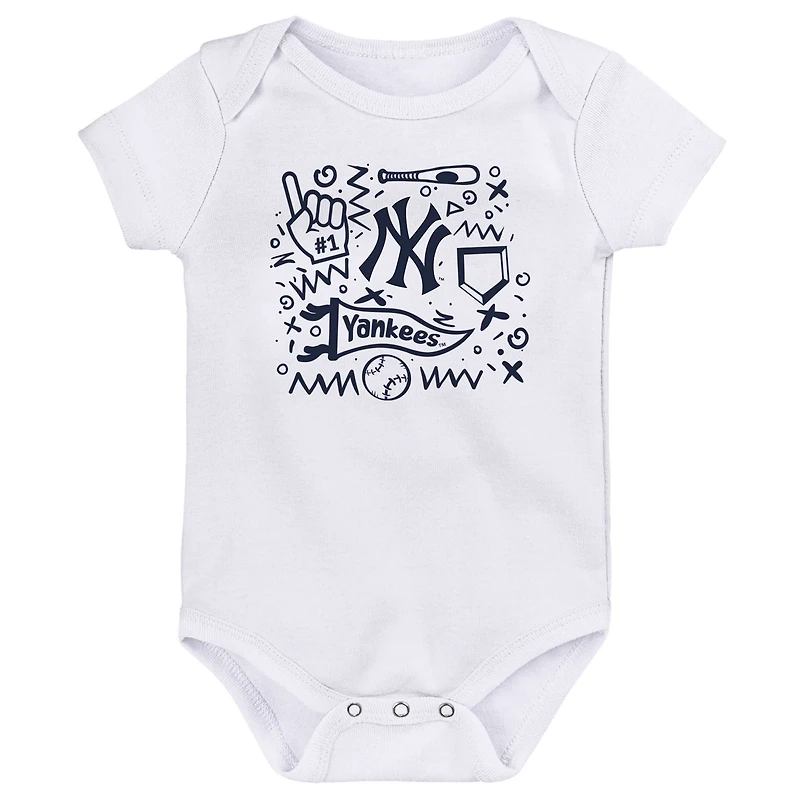 New York Yankees Batter Up 3-Pack Bodysuit Set