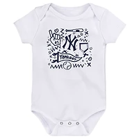New York Yankees Batter Up 3-Pack Bodysuit Set