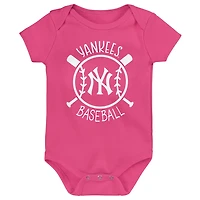 New York Yankees Slide Home Three-Pack Bodysuit Set