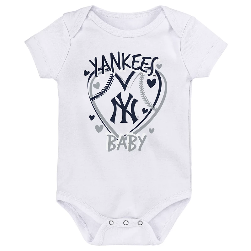 New York Yankees Slide Home Three-Pack Bodysuit Set