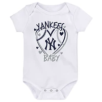 New York Yankees Slide Home Three-Pack Bodysuit Set