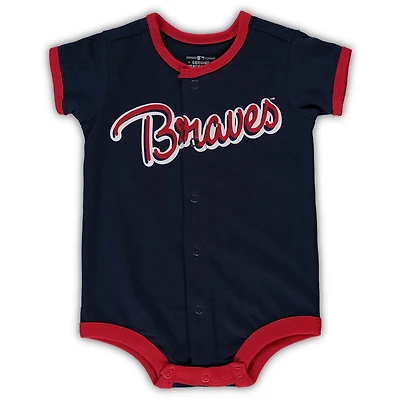 Newborn  Atlanta Braves Stripe Power Hitter Romper