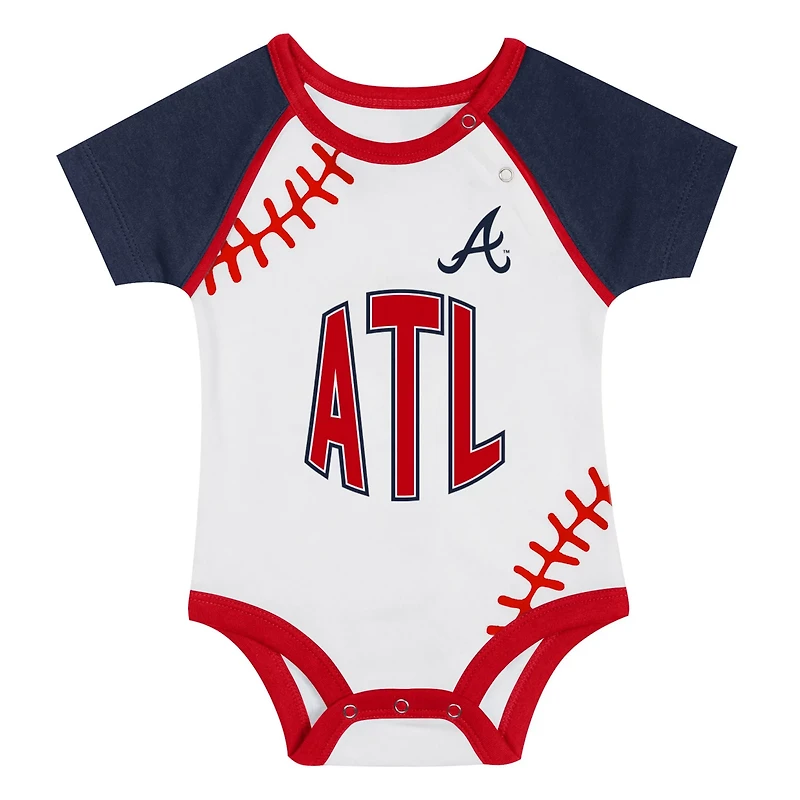 Newborn  Atlanta Braves Tied Up Bodysuit Bib  Bootie Set