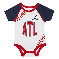 Newborn  Atlanta Braves Tied Up Bodysuit Bib  Bootie Set