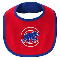 Newborn  Chicago Cubs Little Champ Three-Pack Bodysuit Bib Booties Set