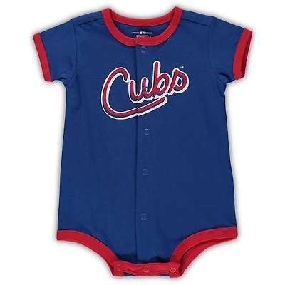 Newborn  Chicago Cubs Stripe Power Hitter Romper