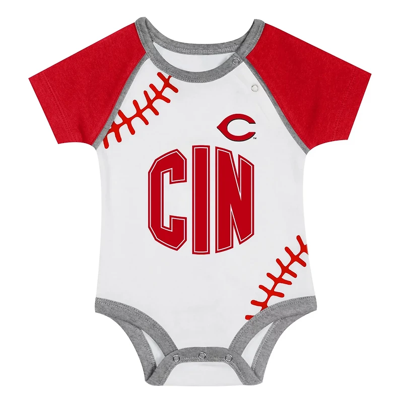 Newborn  Cincinnati Reds Tied Up Bodysuit Bib Bootie Set