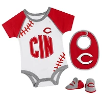 Newborn  Cincinnati Reds Tied Up Bodysuit Bib Bootie Set