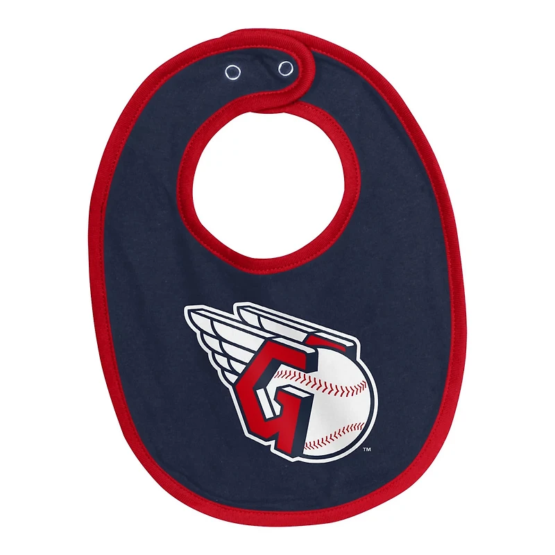 Newborn  Cleveland Guardians Tied Up Bodysuit Bib Bootie Set