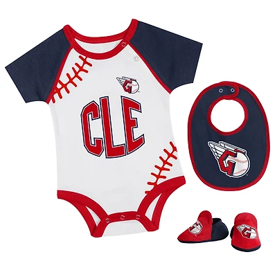 Newborn  Cleveland Guardians Tied Up Bodysuit Bib Bootie Set