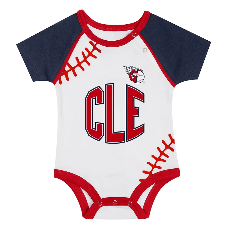 Newborn  Cleveland Guardians Tied Up Bodysuit Bib Bootie Set