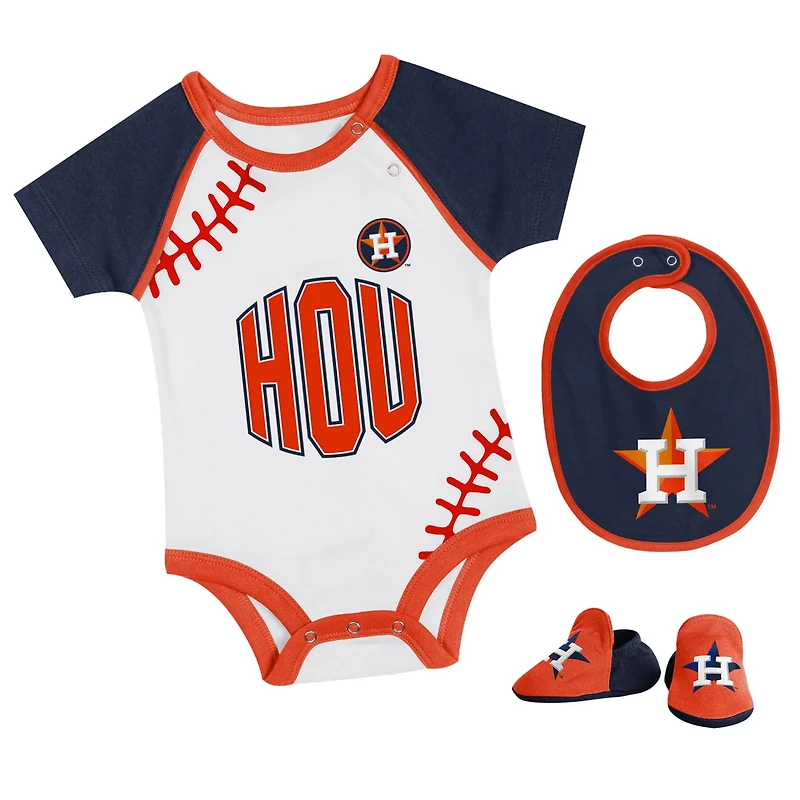 Newborn  Houston Astros Tied Up Bodysuit Bib  Bootie Set