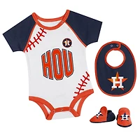 Newborn  Houston Astros Tied Up Bodysuit Bib  Bootie Set