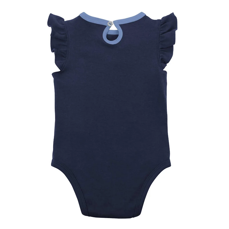 Newborn  Light Blue Tampa Bay Rays Three-Piece Love of Baseball Bib Bodysuit Booties Set