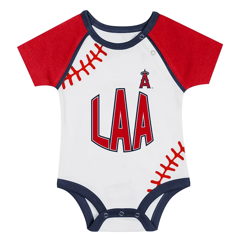 Newborn  Los Angeles Angels Tied Up Bodysuit Bib Bootie Set