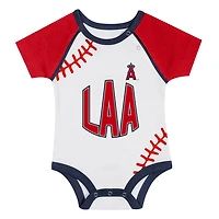 Newborn  Los Angeles Angels Tied Up Bodysuit Bib Bootie Set