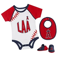 Newborn  Los Angeles Angels Tied Up Bodysuit Bib Bootie Set