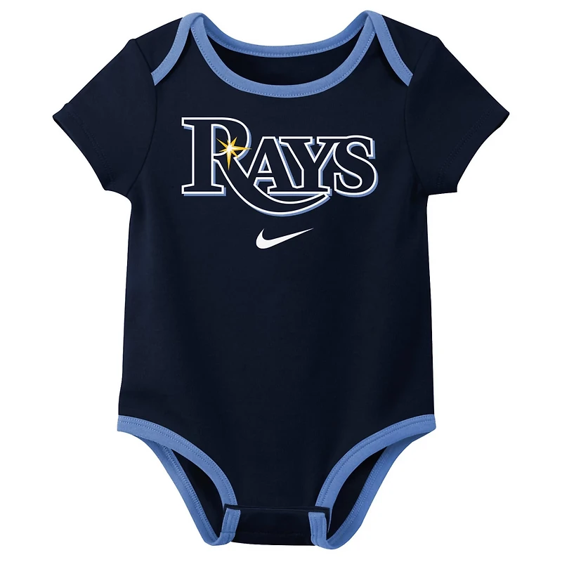 Newborn  Nike Tampa Bay Rays Three-Pack Bodysuit Set