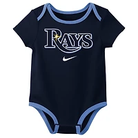 Newborn  Nike Tampa Bay Rays Three-Pack Bodysuit Set