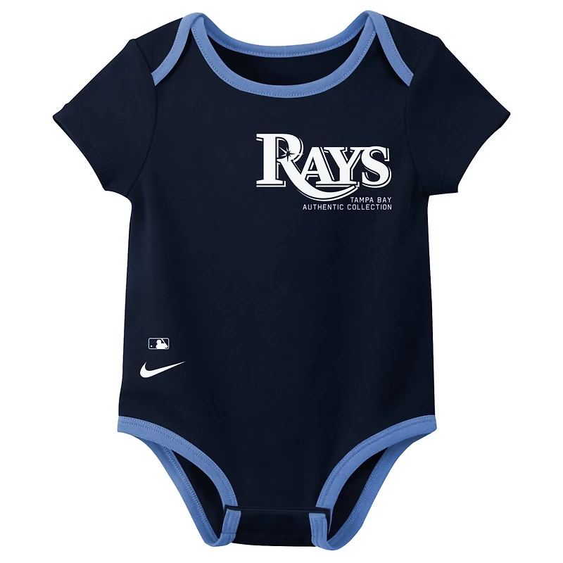 Newborn  Nike Tampa Bay Rays Three-Pack Bodysuit Set