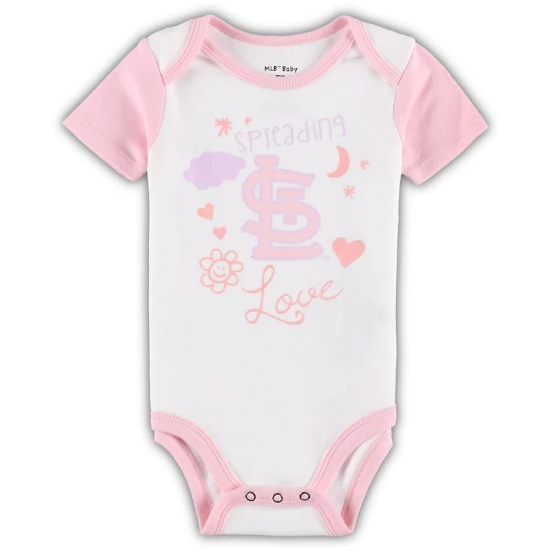 Newborn  Pink St Louis Cardinals Spreading Love Bodysuit Tutu with Leggings Set