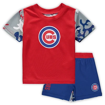 Newborn Red Chicago Cubs Pinch Hitter T-Shirt Shorts Set