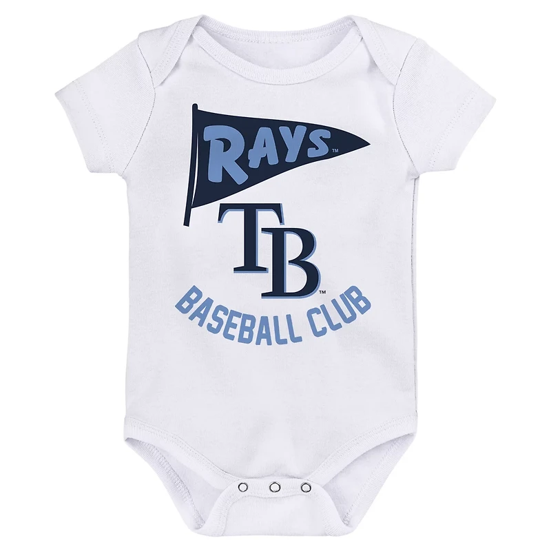Newborn  Tampa Bay Rays 3-Pack Fan Pennant Bodysuit Set