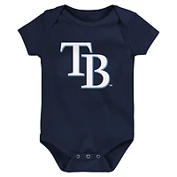 Newborn  Tampa Bay Rays 3-Pack Fan Pennant Bodysuit Set