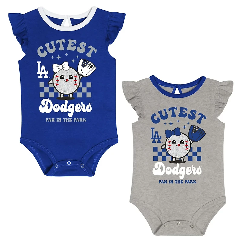Newborn Los Angeles Dodgers Cutie Ball Two-Pack Bodysuit Set