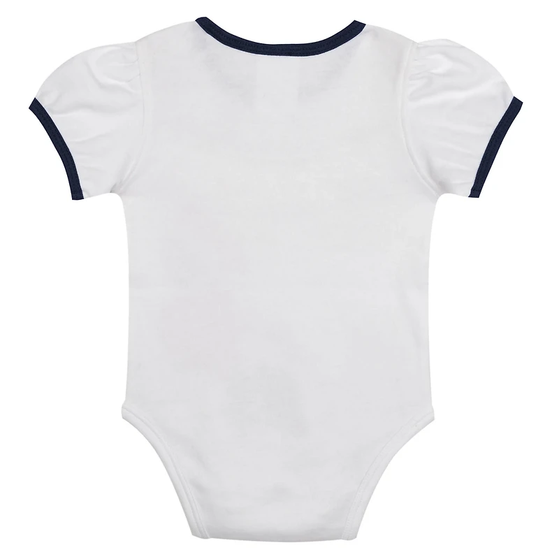 Newborn Navy Atlanta Braves Sweet Catcher 3-Piece Bodysuit Headband and Skirt Set