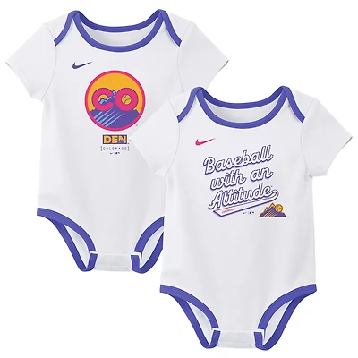 Newborn Nike  White Colorado Rockies 2025 City Connect Two-Piece Bodysuit Set