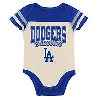 Newborn Outerstuff Los Angeles Dodgers Up One Three-Piece Bodysuit Bib  Booties Set