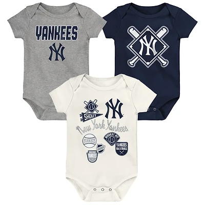 Newborn Outerstuff New York Yankees Home Plate 3-Piece Creeper Set