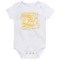 Newborn San Diego Padres Batter Up Three-Pack Bodysuit Set