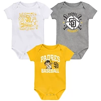Newborn San Diego Padres Batter Up Three-Pack Bodysuit Set