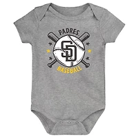Newborn San Diego Padres Batter Up Three-Pack Bodysuit Set
