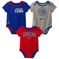 Nike Chicago Cubs Authentic Collection Three-Pack Bodysuit Set